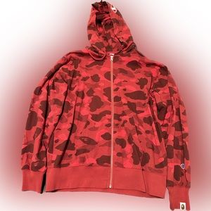BAPE X CHAMPION RED CAMO HOODIE